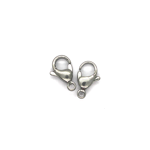 Clasp, Lobster Clasp, Silver, Alloy, 12mm x 7mm, Sold Per pkg of 2