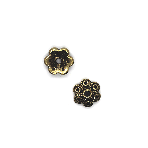 Bead Cap, Roll Flower, Alloy, Bronze, 12mm x 3mm, Sold Per pkg of 8 - Butterfly Beads