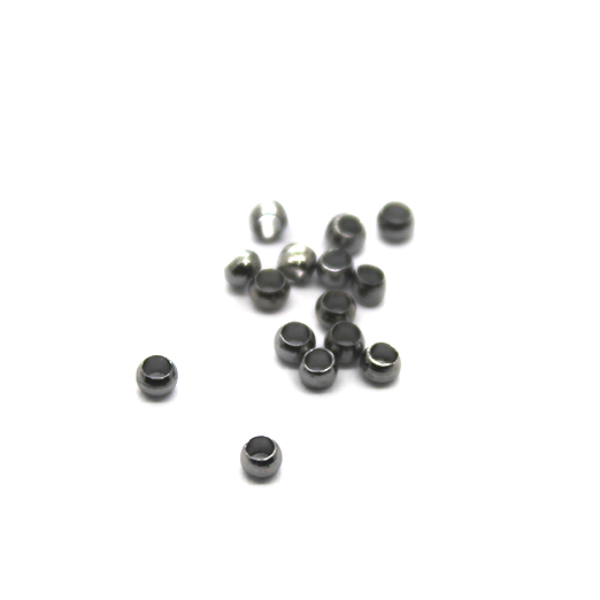 Crimps, Round, Alloy, Gunmetal, 2mm X 2mm, Sold Per pkg of 150+