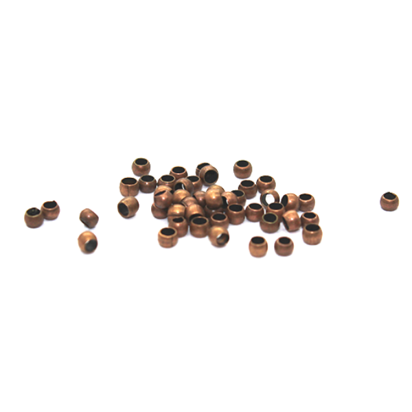 Crimps, Round, Alloy, Copper, 2mm, 160+ pcs