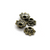 Bead Cap, Flower, Alloy, Silver & Gold, 7mm x 7mm, Sold Per pkg of 12