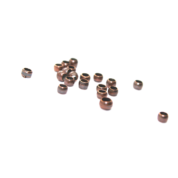 Crimps, Round, Alloy, Copper, 2mm, Sold Per pkg of Approx 200 pcs
