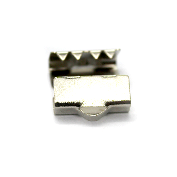 Terminators, Ribbon Crimp End, Silver, Alloy, 21mm x 11mm, Sold Per pkg of 6