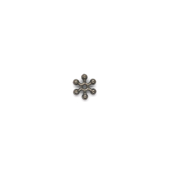 Spacers, Snowflake, Gunmetal, Alloy, 7mm x 7mm, Sold Per pkg of 30