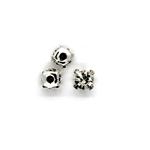 Chaton Montees, SS-16, Alloy. Silver, 4mm x 4mm, Sold per pkg of 30