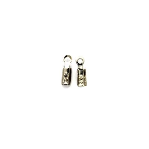 Terminators, Fold Over, Silver, Alloy, 10mm x 3mm , Sold Per pkg of 6