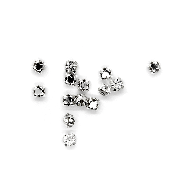 Chaton Montees, Alloy. Silver, 3mm x 3mm, Sold per pkg of 40