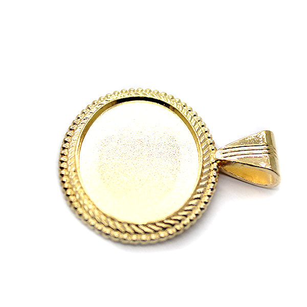 Pendants, Glue On Bezel Pendant, Gold, Alloy, 52mm x 47mm , Sold Per pkg of 1