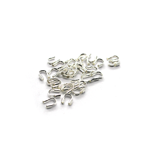 Terminators, Wire Guards, Bright Silver, Alloy, 4.5mm x 4mm, Sold Per