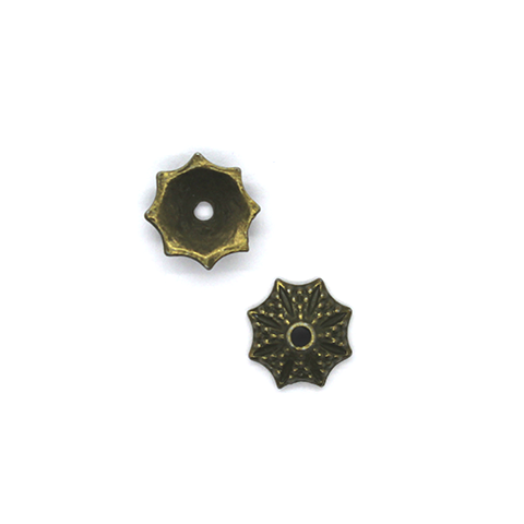 Bead Cap, Pointy Flat Leaf, Alloy, Bronze, 3mm x 11mm, Sold Per pkg of 12 - Butterfly Beads