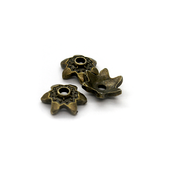 Bead Cap, Flower, Alloy, Brass, 10mm x 10mm, Sold Per pkg of 12