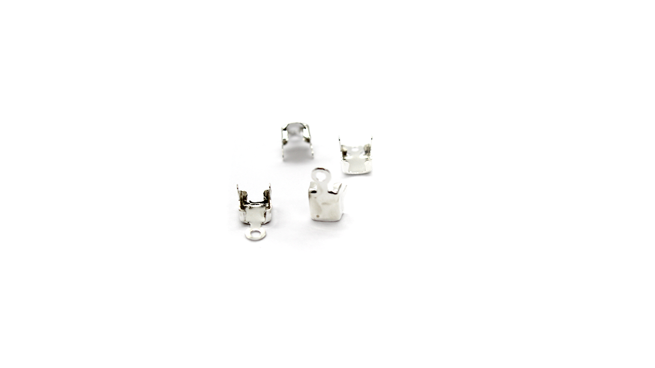 Terminators, Fold Over Cord Ends , Alloy, Silver, 8mm x 4mm, Sold per pkg of 20