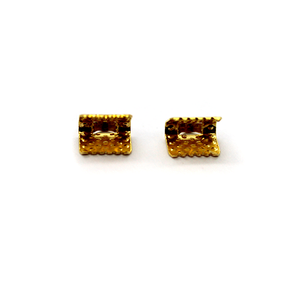 Terminators, Ribbon Crimp End, Gold, Alloy, 8mm x 7mm, Sold Per pkg of 16