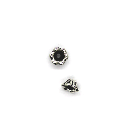 Bead Cone, Mini Cone, Alloy, Silver, 4mm x 6mm, Sold Per pkg of 16 - Butterfly Beads