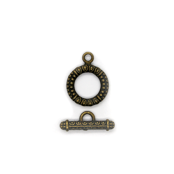 Clasp, Toggle Clasp, Brass, Alloy, 22mm x 17mm, Sold Per pkg of 2
