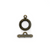 Clasp, Toggle Clasp, Brass, Alloy, 22mm x 17mm, Sold Per pkg of 2