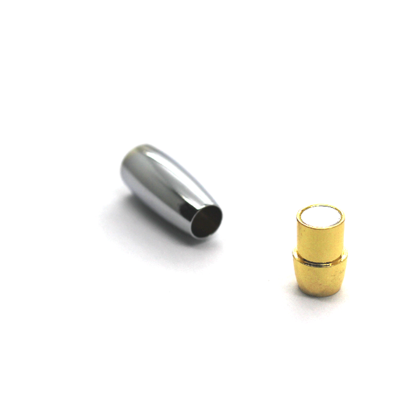 Clasp, Magnetic Clasp, Silver & Gold, Alloy, 23mm x 8mm, Sold Per pkg of 1