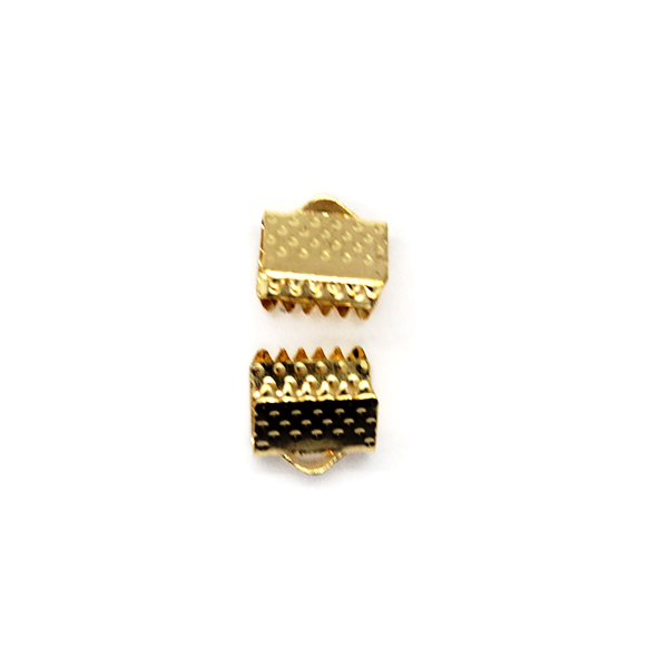 Terminators, Ribbon Crimp End, Antique Gold, Alloy, 8mm x 6mm, Sold Per pkg of 6