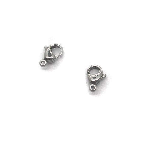 Clasp, Lobster Clasp, Silver, Alloy, 10mm x 6mm,  Sold Per pkg of 2
