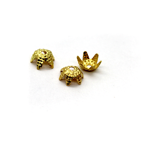 Bead Cap, Flower, Alloy, Gold, 6mm x 6mm, Sold Per pkg of 60