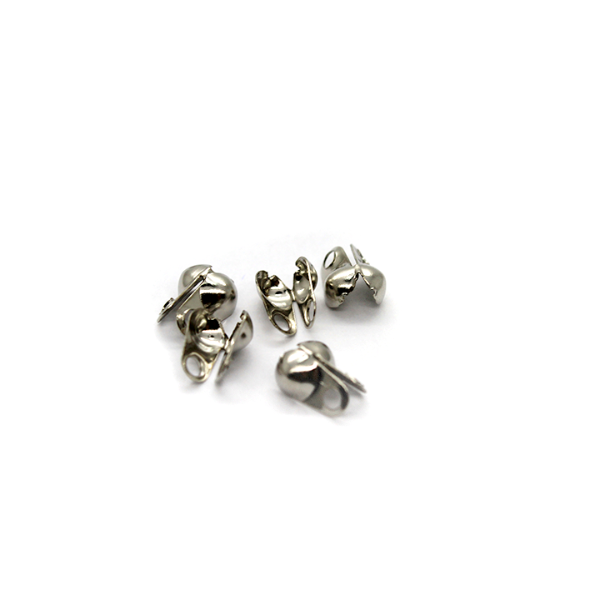 Clamshell Bead Tips , Silver, Alloy, 7mm X 5mm, Sold Per pkg of 50