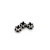Spacers, Greek Cross, Alloy, Silver & Black, 7.5mm x 7.5mm x 3mm, Sold Per pkg of 15