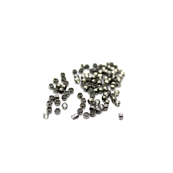 Crimps, Bead, Gunmetal, Alloy, 2.5mm, Sold Per pkg of 340+