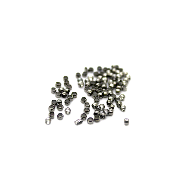 Crimps, Bead, Gunmetal, Alloy, 2mm x 2mm x 1mm, Sold Per pkg of 295+