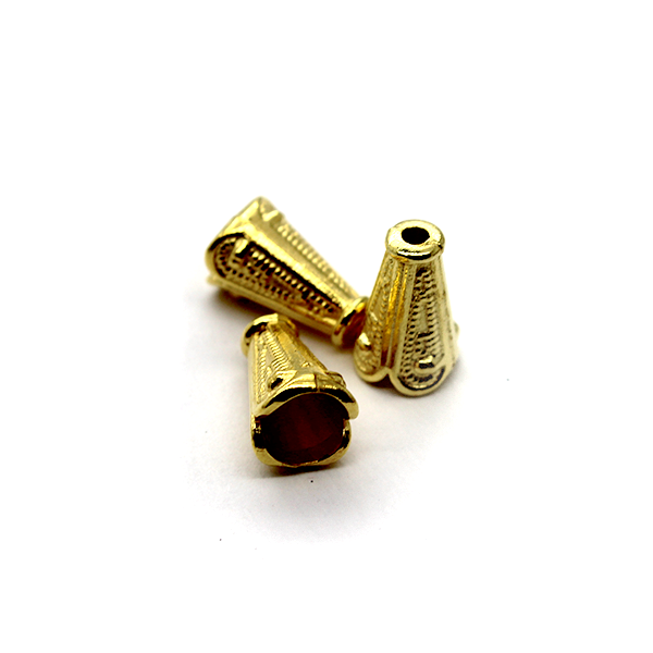 Bead Cone, Alloy, Bright Gold, 12mm x 7mm, Sold Per pkg of 10
