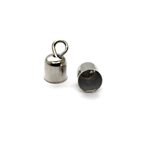Terminator, Cord End with Eye Pin Attached, Silver, Alloy, 12mm x 6mm, Sold Per pkg of 10