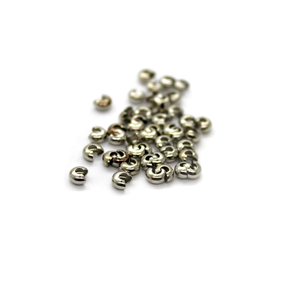 Crimpshell, Cover, Silver, Alloy, 3mm X 4mm, Sold Per pkg of 42