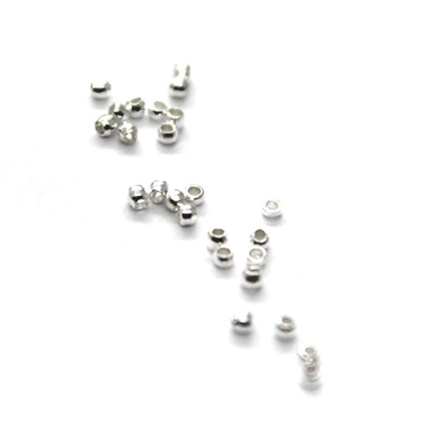 Crimps, Round, Alloy, Silver, 1mm x 1mm, Sold Per pkg of Approx 200+