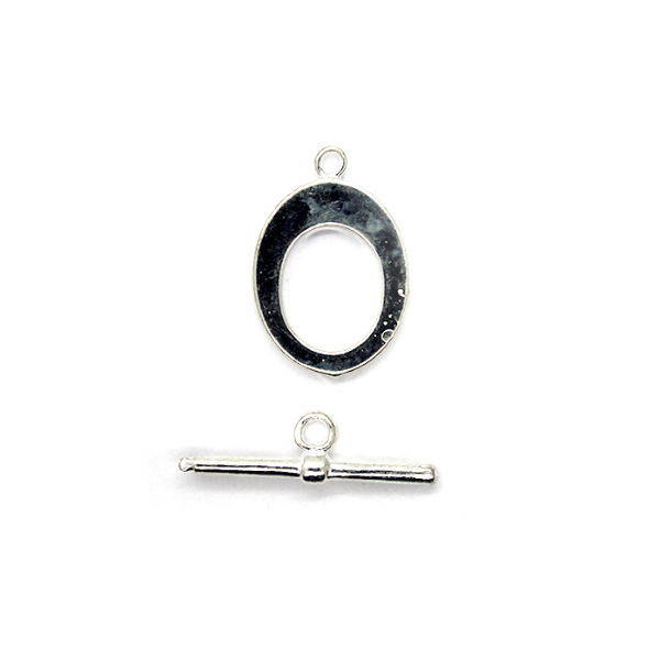 Clasp, Toggle Clasp, Bright Silver, Alloy, Sold Per pkg of 1