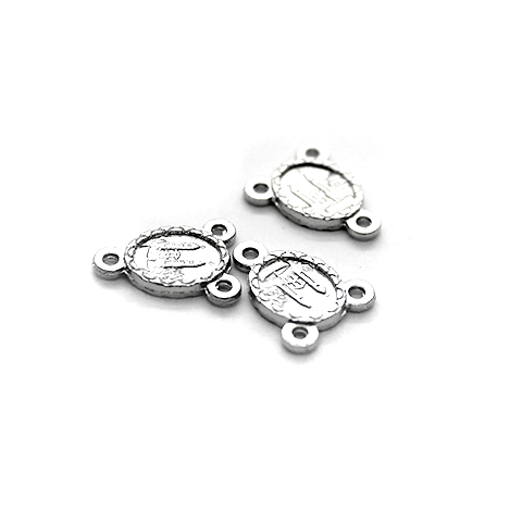 Charm, Rosary Centerpiece, Silver, Alloy, 14mm X 11mm,  Sold Per pkg of 12