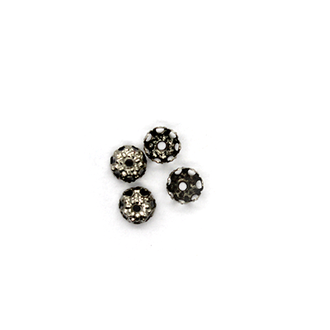 Bead Cap, Flower, Alloy, Silver, 5mm x 5mm, Sold Per pkg of 30