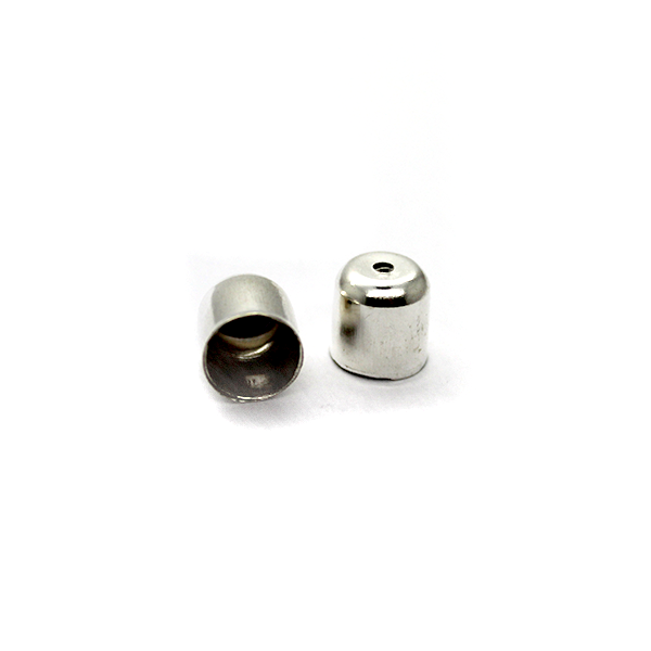 Terminator, Cord Ends, Silver, Alloy, 8mm x 8mm, Sold Per pkg of 20