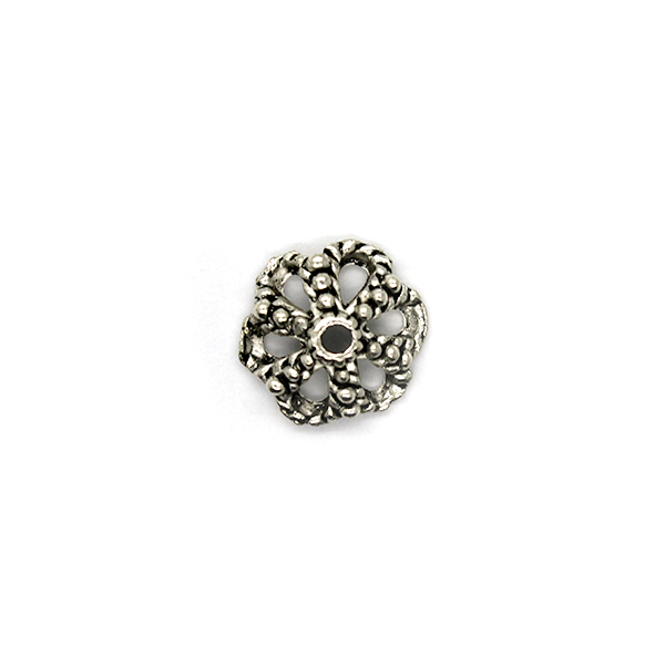 Bead Cap, Flower, Alloy, Silver, 12mm x 12mm, Sold Per pkg of 10