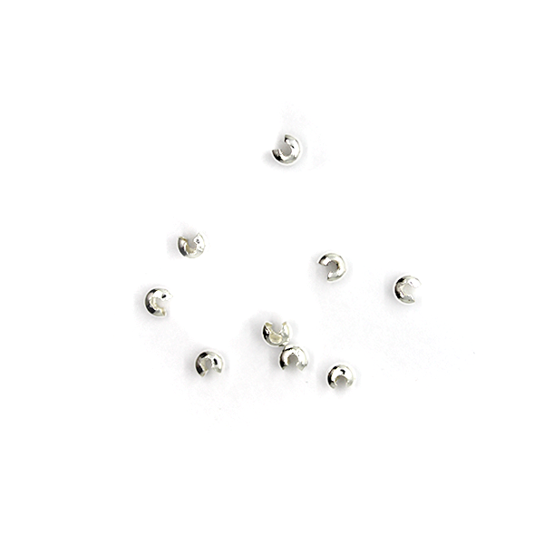Crimp Cover, Bright Silver, Alloy, 4mm, Sold Per pkg of Approx 50