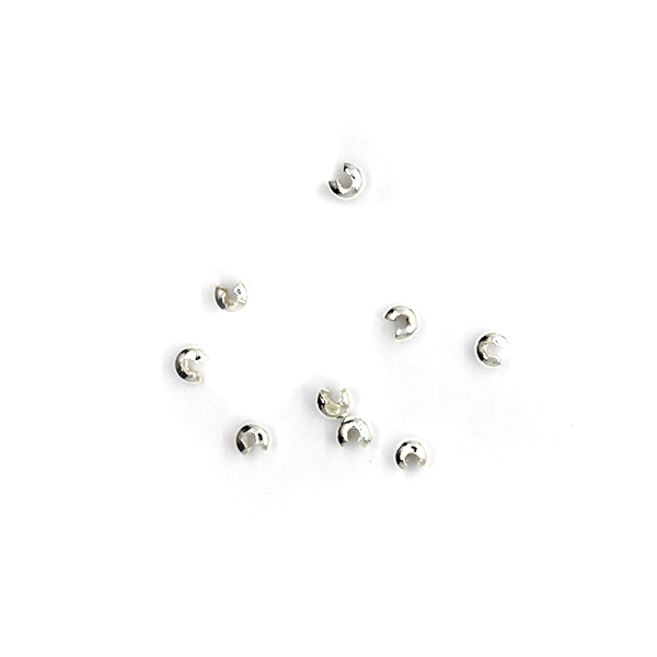 Crimp Cover, Bright Silver, Alloy, 5mm x 4.5mm, Sold Per pkg of Approx 50+ pcs