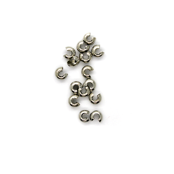 Crimp, Cover, Silver, Alloy, 4mm, Sold Per pkg of 60