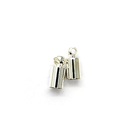 Terminator, Cord Ends, Silver, Alloy, 9mm x 4mm x 4mm, Sold Per pkg of 12