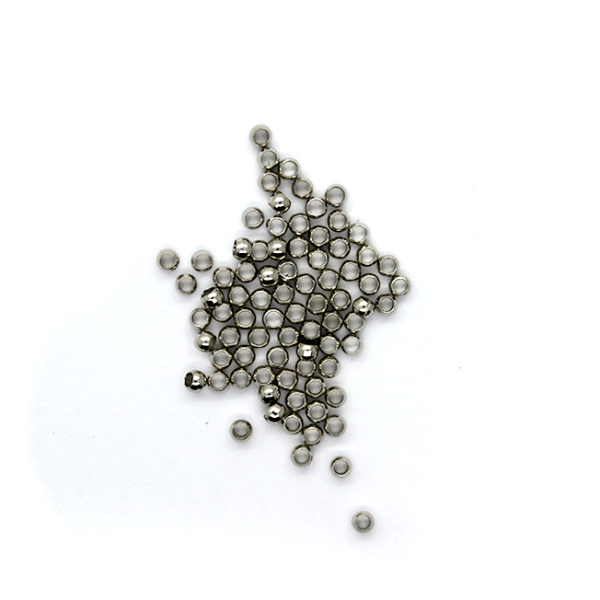 Crimps, Bead, Silver, Alloy, 2mm X 2mm X 2mm, Sold Per pkg of 90+