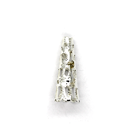 Bead Cone, Tower, Alloy, Bright Silver, 22mm x 8mm, Sold Per pkg of 14