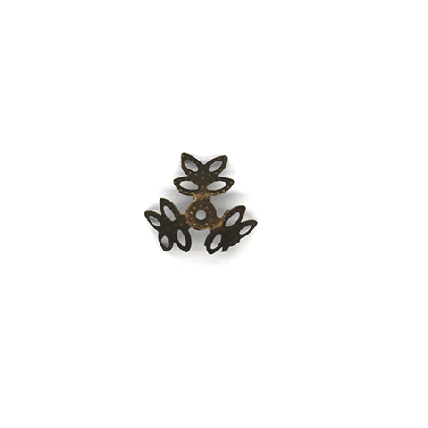 Bead Cap, Multi-Petal Flower, Alloy, Bronze, 14mm x 4mm, Sold Per pkg of 25 - Butterfly Beads