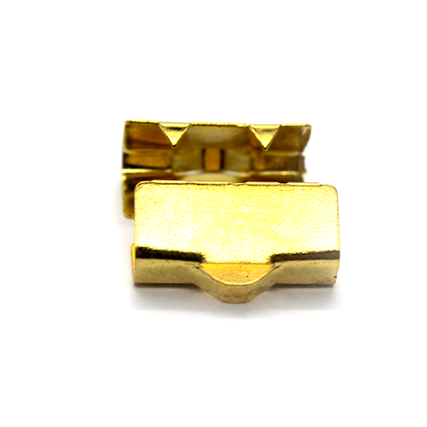Terminators, Ribbon Crimp End, Gold, Alloy, 21mm x 12.5mm, Sold Per pkg of 6