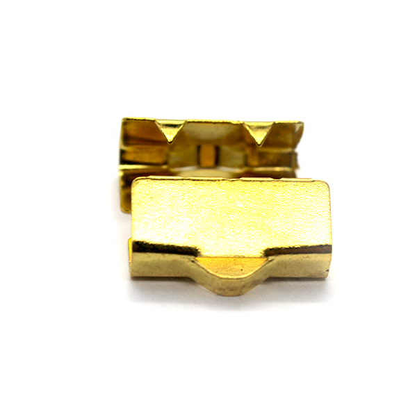 Terminators, Ribbon Crimp End, Bright Gold, Alloy, 21mm x 11mm,  Sold Per pkg of 6