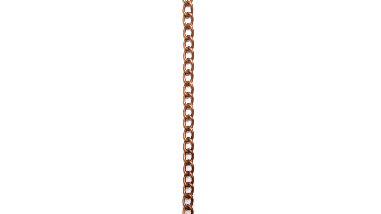 Chains, Curb Chain, Alloy, Copper, 3.3mm x 2.3mm x 1.2mm loop, Sold per meter