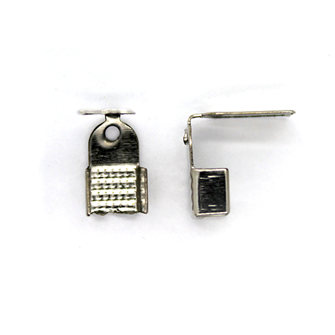 Terminators, Fold Over, Silver, Alloy, 11mm x 6mm, Sold Per pkg of 15