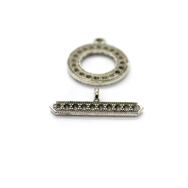 Clasp, Toggle Clasp, Silver, Alloy, (Ring) 30mm x 25mm,  Sold Per pkg of 1