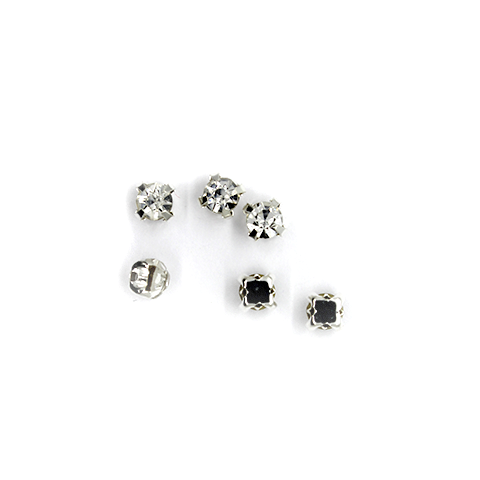 Chaton Montees, SS-18, Alloy. Silver, 4mm x 4mm, Sold per pkg of 25